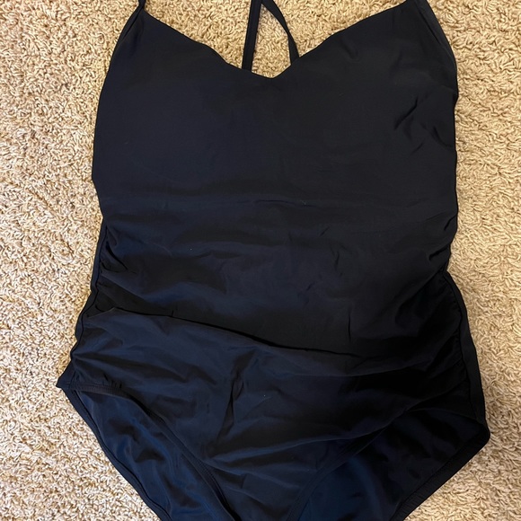 Aqua Green Swim Aqua Green One Piece Swimsuit Size Xl Ruched Mid